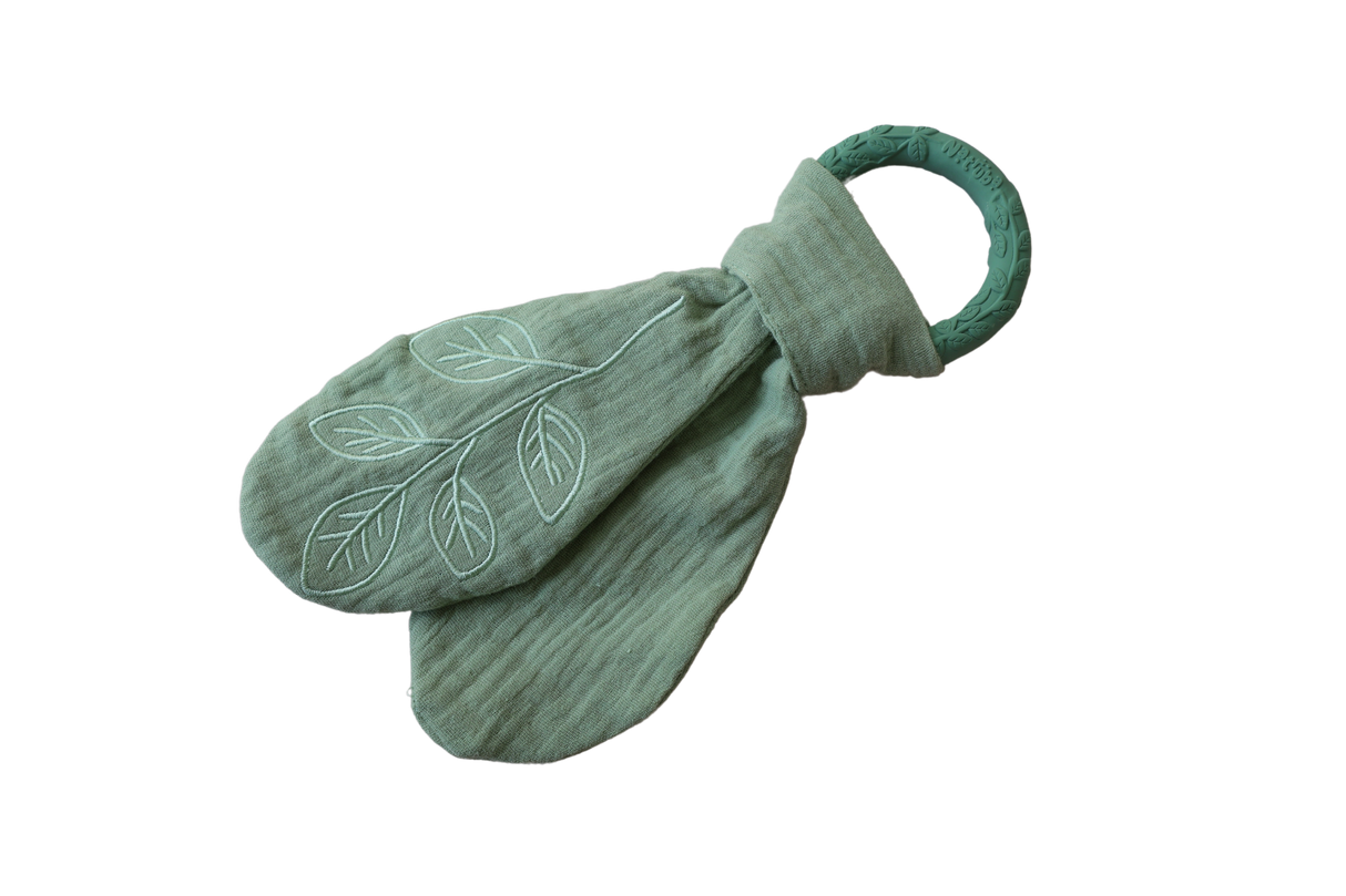 Natruba - 3-i-1 aktivitetslegetøj - Økologisk bomuld og naturgummi - Grøn