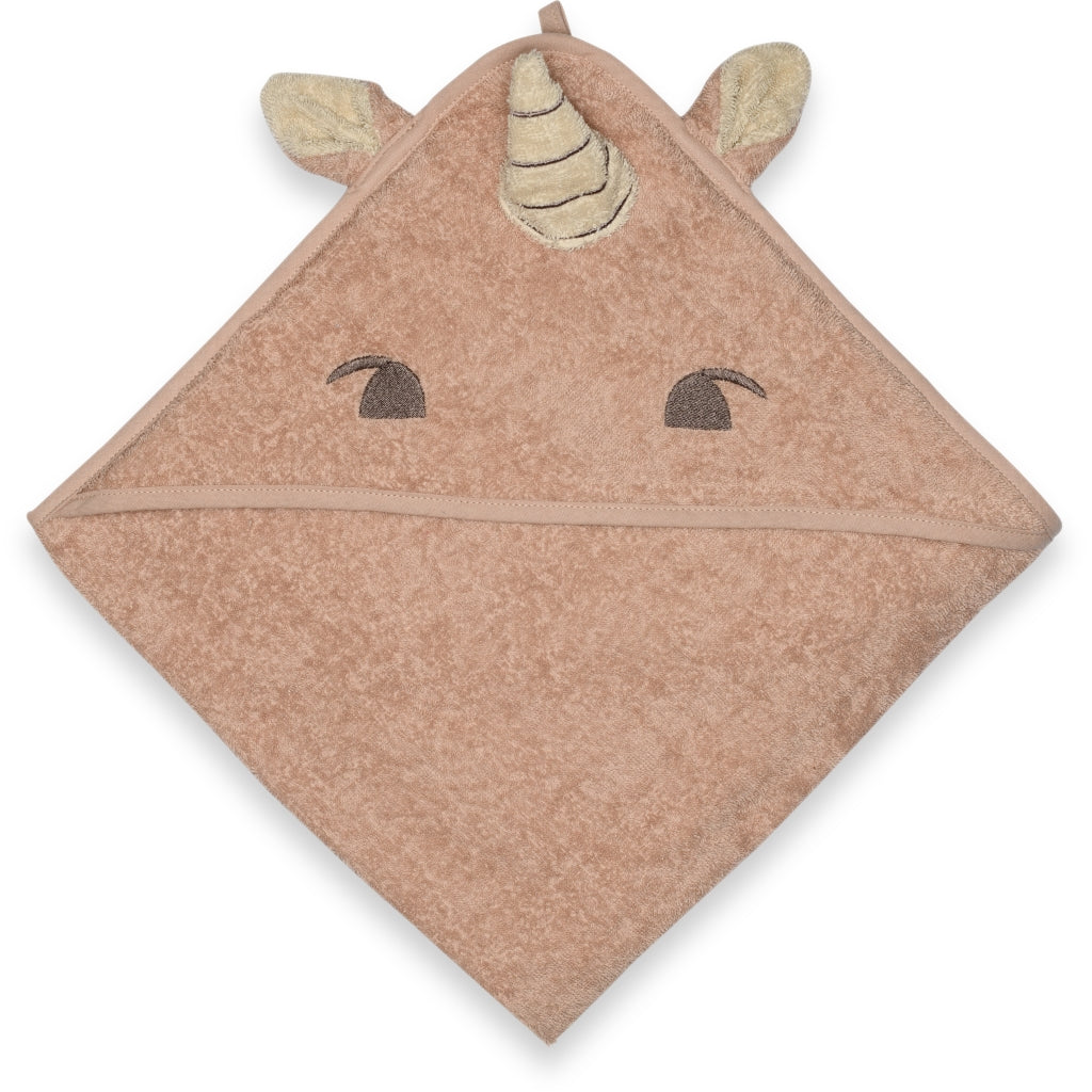 nuuroo - Baby håndklæde med hætte - 100% økologisk bomuld - Rose unicorn