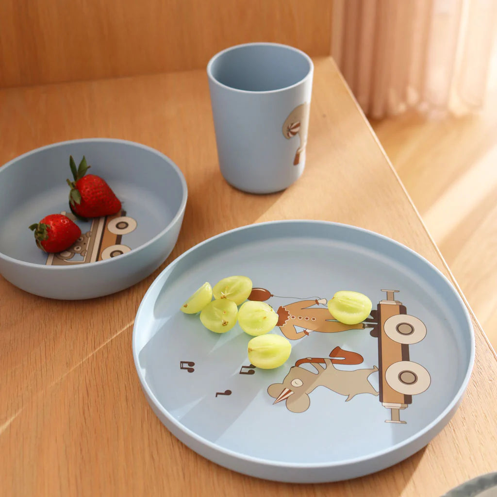 nuuroo - Dybe tallerkner - 2-pak - 100% bioplast - Blåt mix