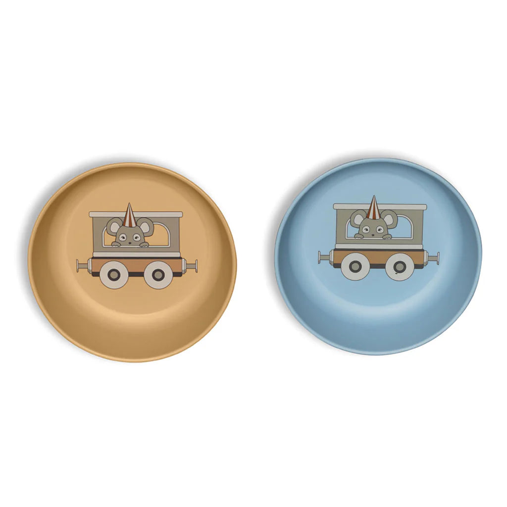 nuuroo - Dybe tallerkner - 2-pak - 100% bioplast - Blåt mix