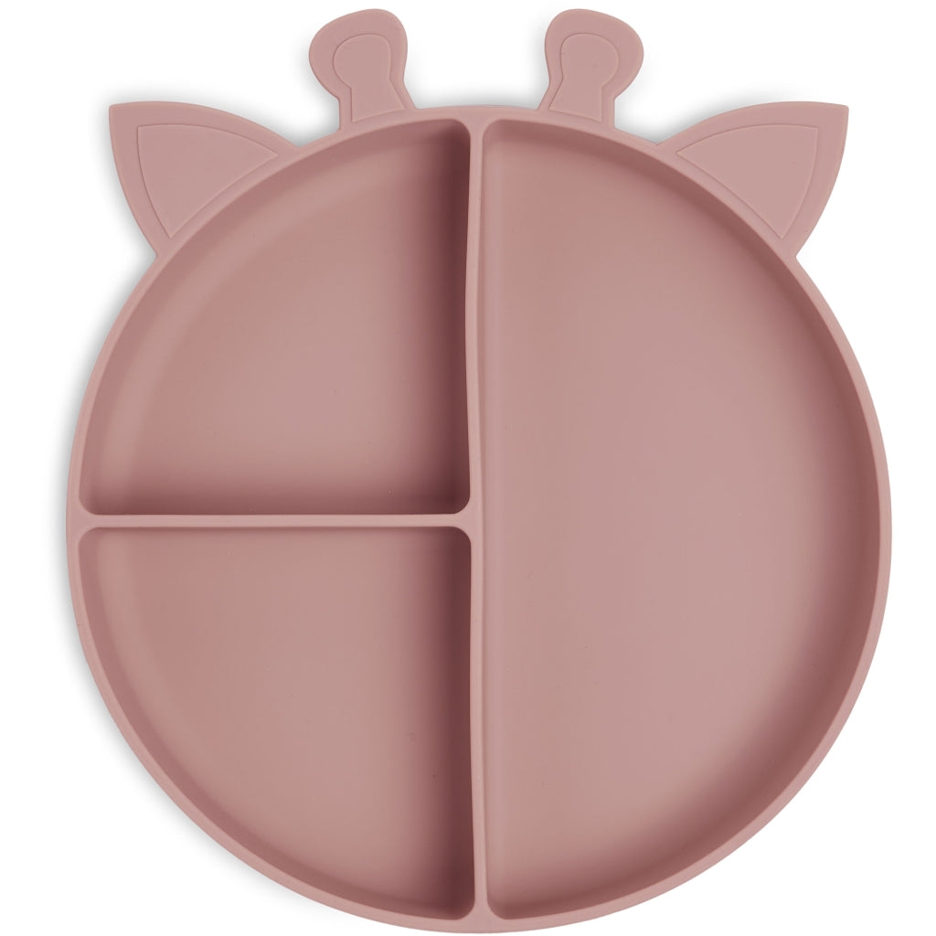 nuuroo - Ruminddelt silikone tallerken - 100% LFGB silikone - Woodrose