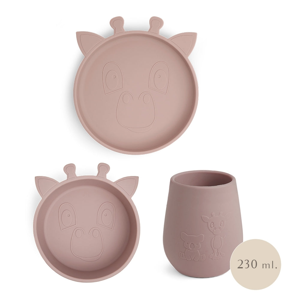 nuuroo - Silikone spisesæt - 3-pak - 100% LFGB silikone - Woodrose