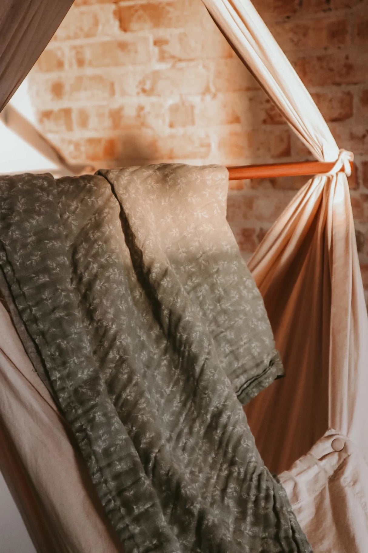 Natruba - 2-pak stofbleer - 100% økologisk bomuldsmusselin - 65x65 cm - Grøn