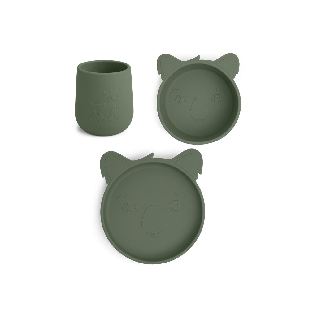 nuuroo - Silikone spisesæt - 3-pak - 100% LFGB silikone - Dusty Green