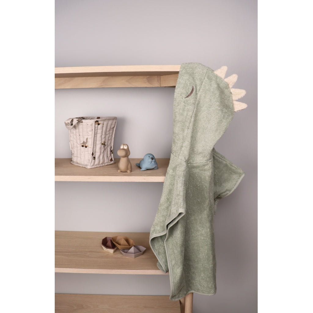 nuuroo - Børne poncho - 100% økologisk bomuld - Light Green Dino