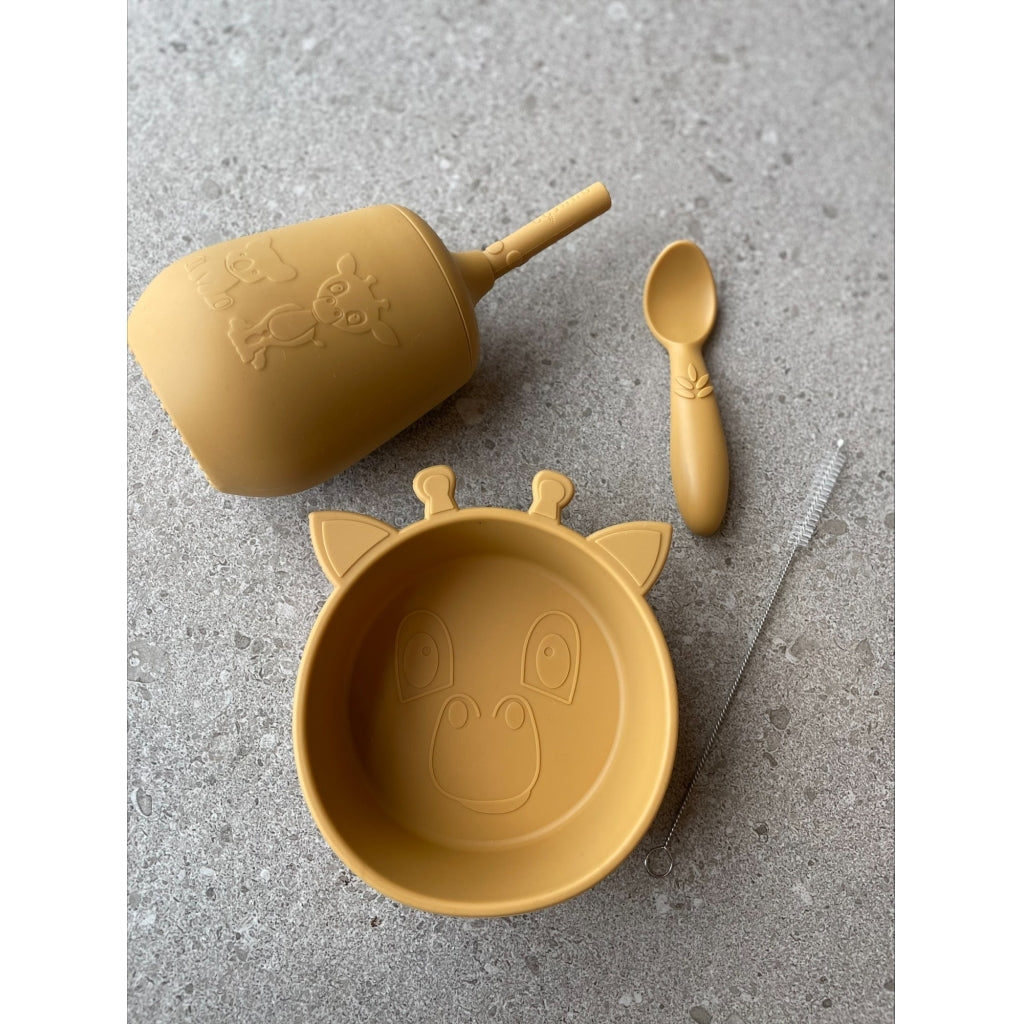 nuuroo - Silikone spisesæt - 3-pak - 100% LFGB silikone - Dusty Yellow