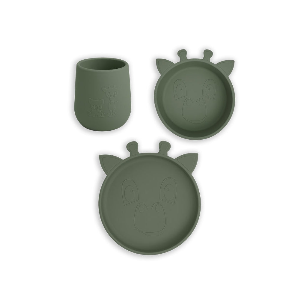 nuuroo - Silikone spisesæt - 3-pak - 100% LFGB silikone - Dusty Green