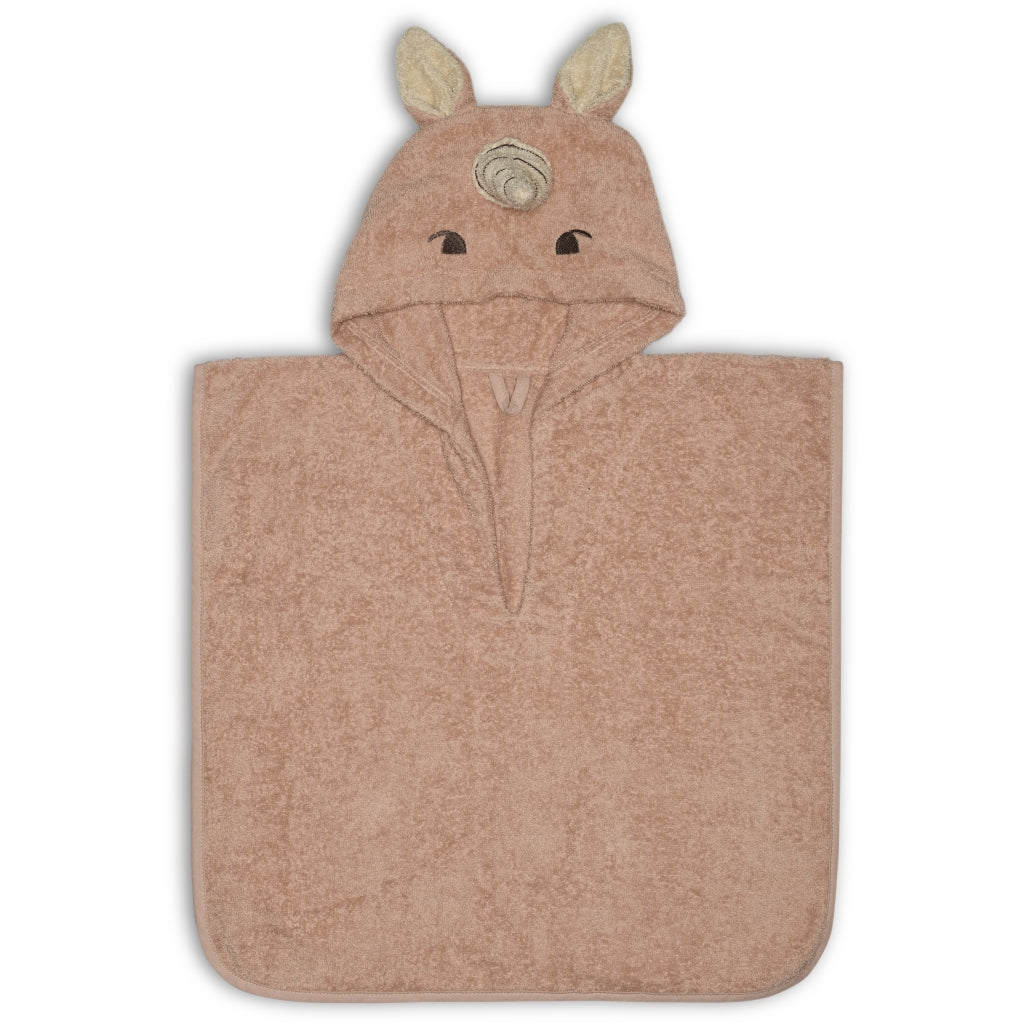 nuuroo - Børne poncho med hætte- 100% økologisk bomuld - Rose Unicorn