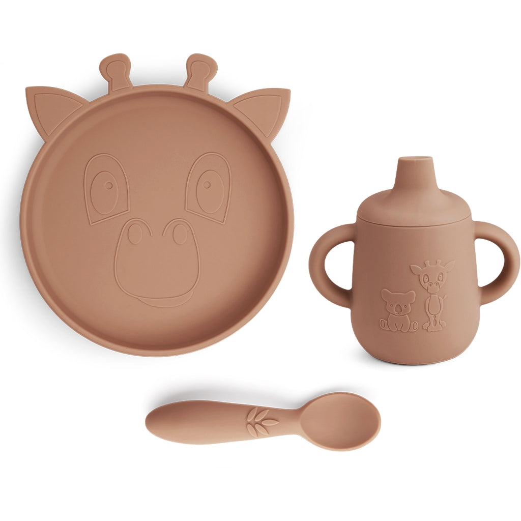 nuuroo - Silikone spisesæt - 3-pak - 100% LFGB silikone - Chocolate malt