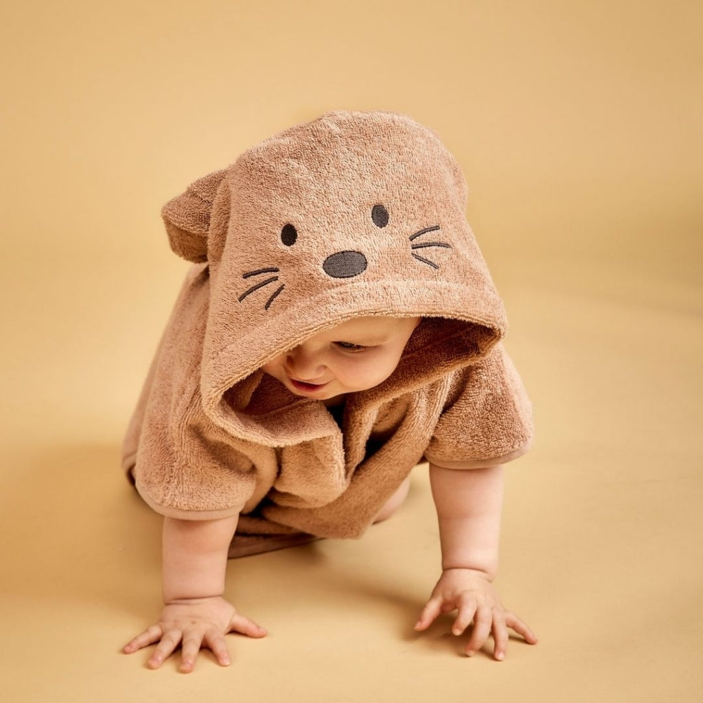 nuuroo - Børne poncho - 100% økologisk bomuld - Rose rabbit