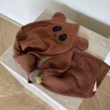 nuuroo - 2-pak stofbleer med øre - 100% økologisk bomuld - 70x70 cm - Caramel Café