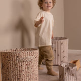 nuuroo - Quiltet opbevaringskurv - 46 cm - Økologisk bomuld - Music Dino