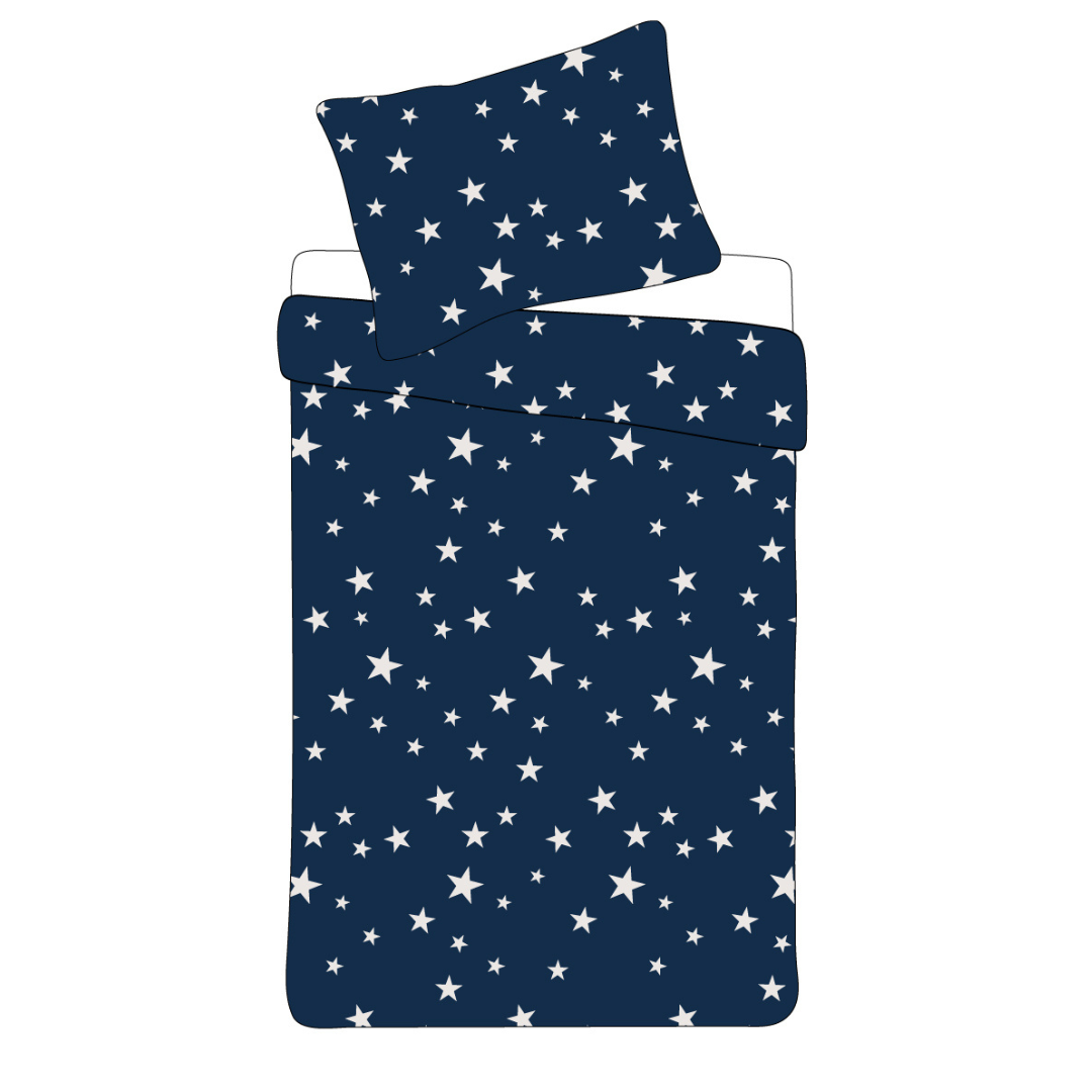 B - Senior sengetøj - 140x200 cm - Microfiber - Stjerner