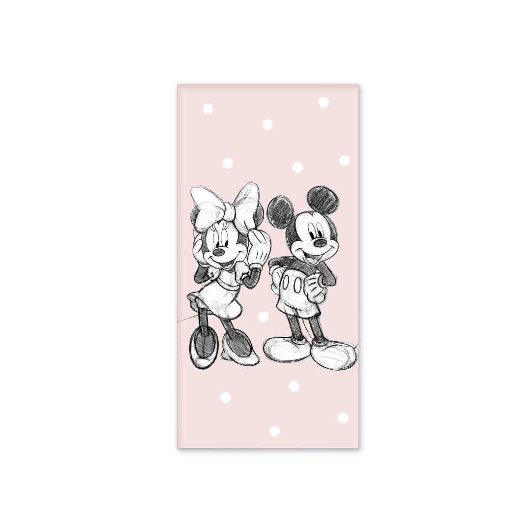 B - Badehåndklæde til børn - Mickey & Minnie - 70x140 cm - 100% Bomuld