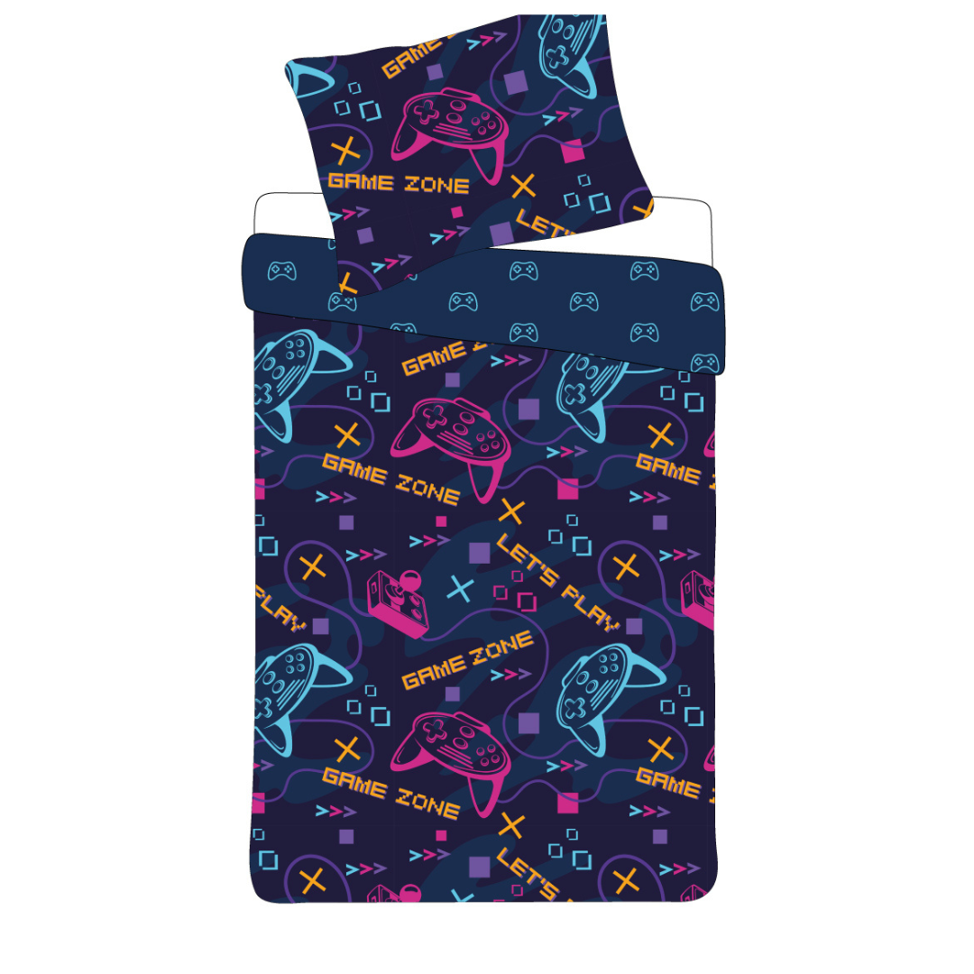 B - Senior sengetøj - 140x200 cm - Microfiber - Game zone