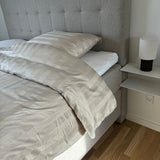 B - Senior sengetøj - 140x200 cm - 100% Bambus - Beige stripe