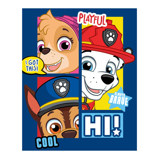 B - Børnetæppe - Paw Patrol fleecetæppe - 100x140 cm