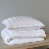 B - Senior sengetøj - 140x220 cm - 100% Bambus - White stripe