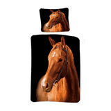 B - Senior sengetøj - Hest - 140x200 cm - 100% Bomuld
