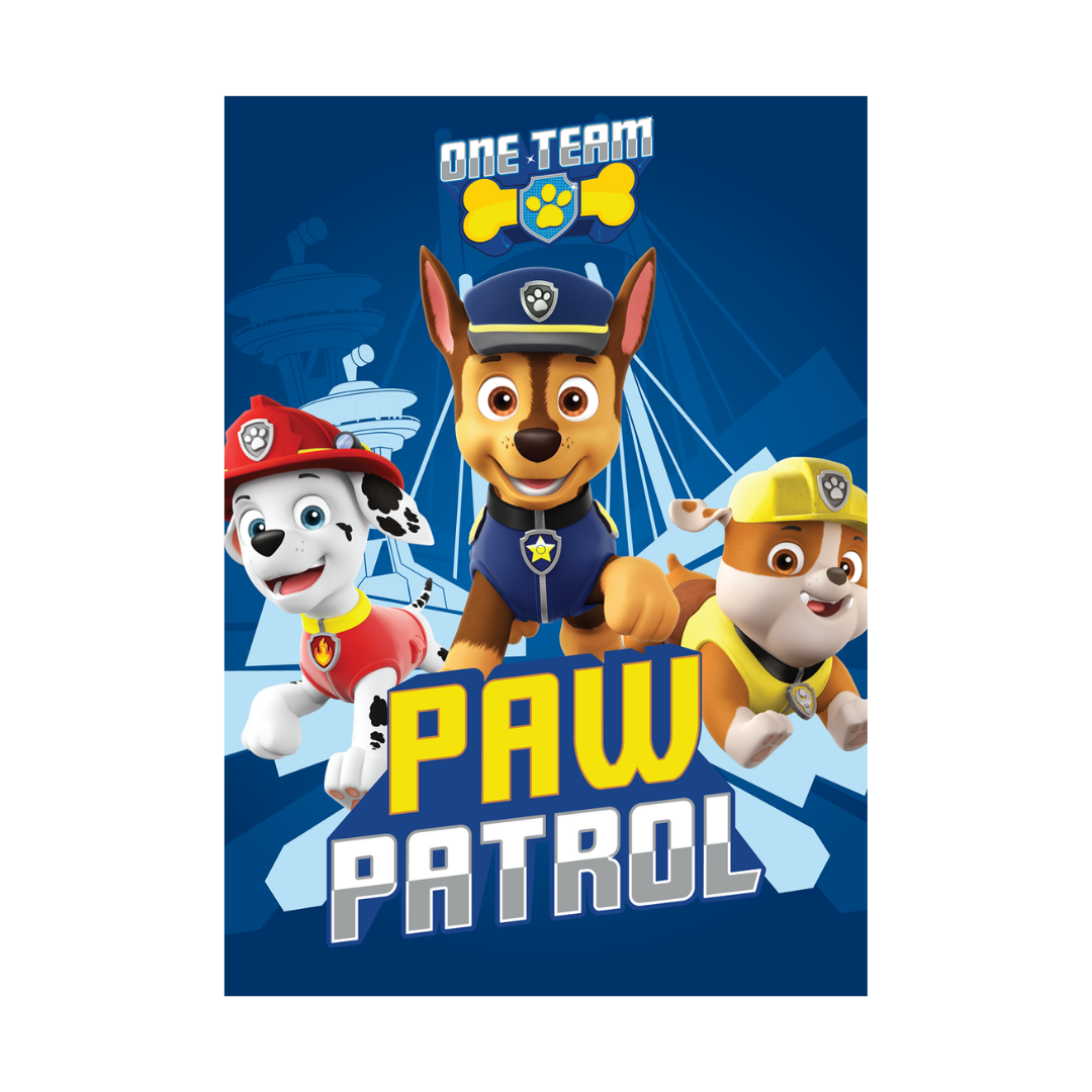 B - Børnetæppe - Paw Patrol fleecetæppe - 100x140 cm