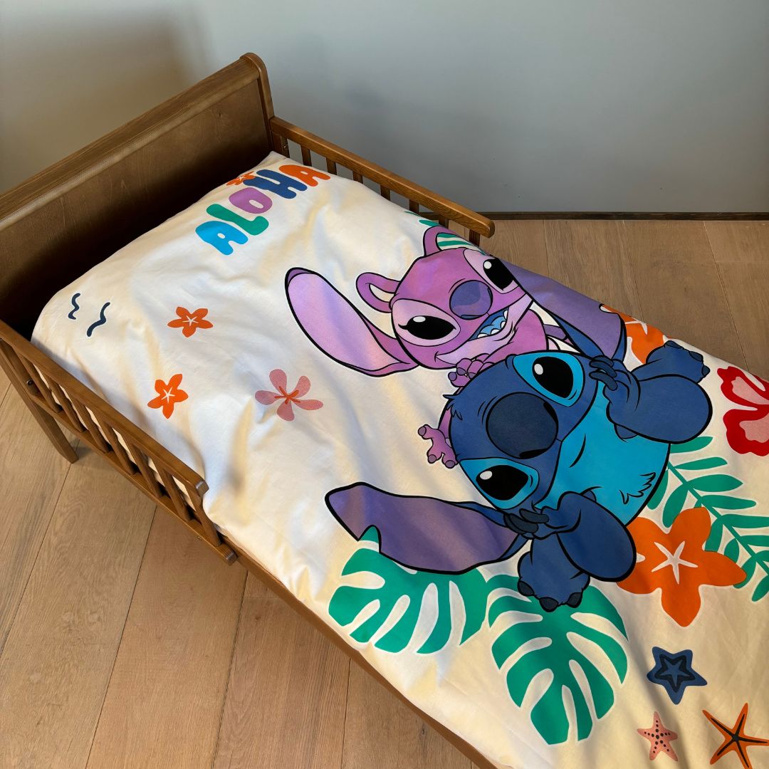 B - Junior sengetøj - Selvlysende sengetøj - 100x140 cm - 100% Bomuld - Lilo