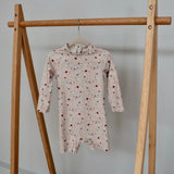 Petu Petu - Svømmedragt til børn - Str. 86-92 - Beige med blomster