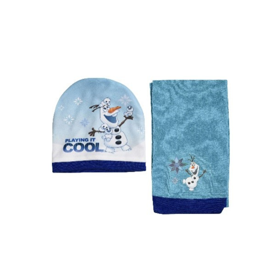 X - Frost Olaf vinterhue og halstørklæde - 2-pak - Onesize - Blå