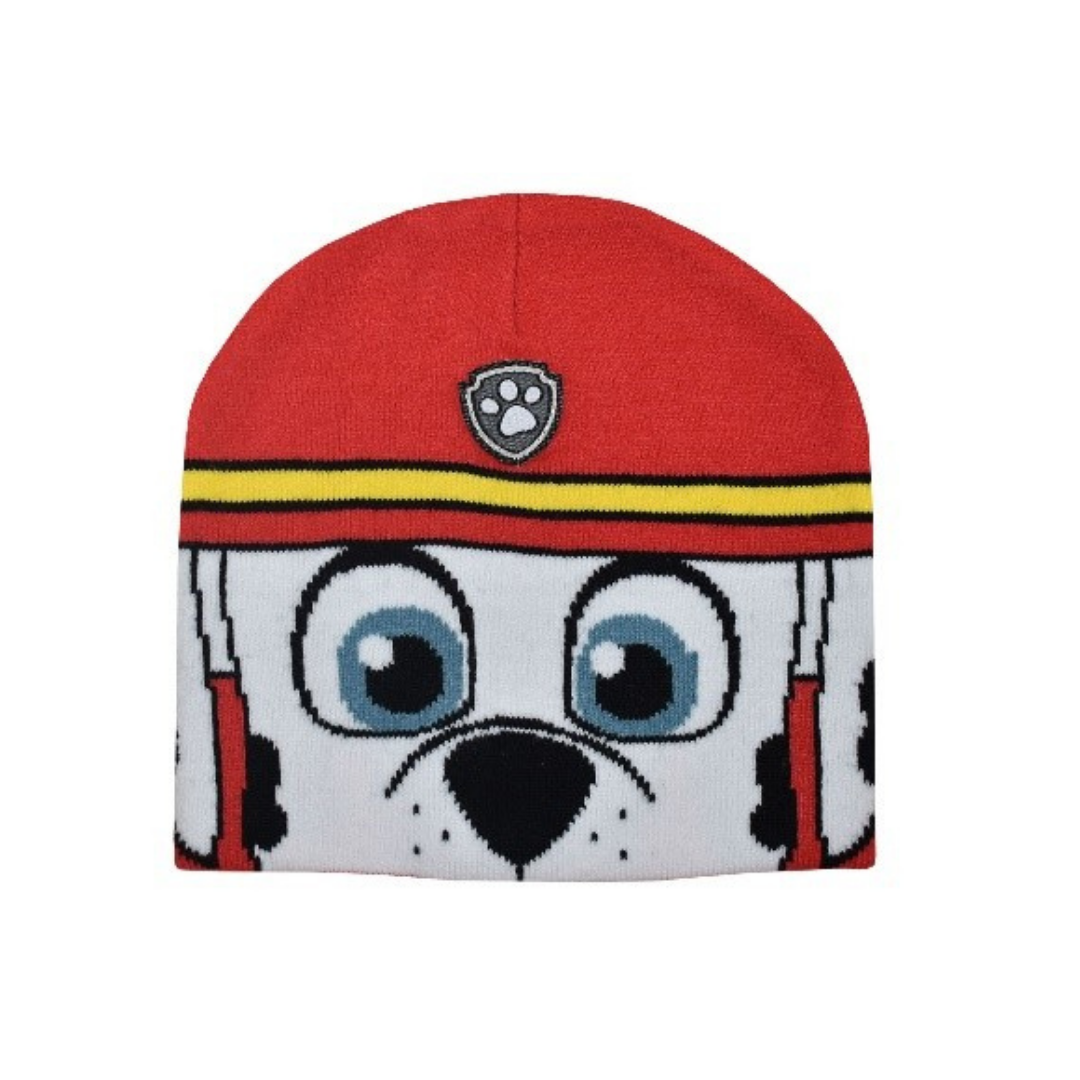 X - Paw Patrol vinterhue - Strikhue til børn - Onesize - Rød m. Marshall