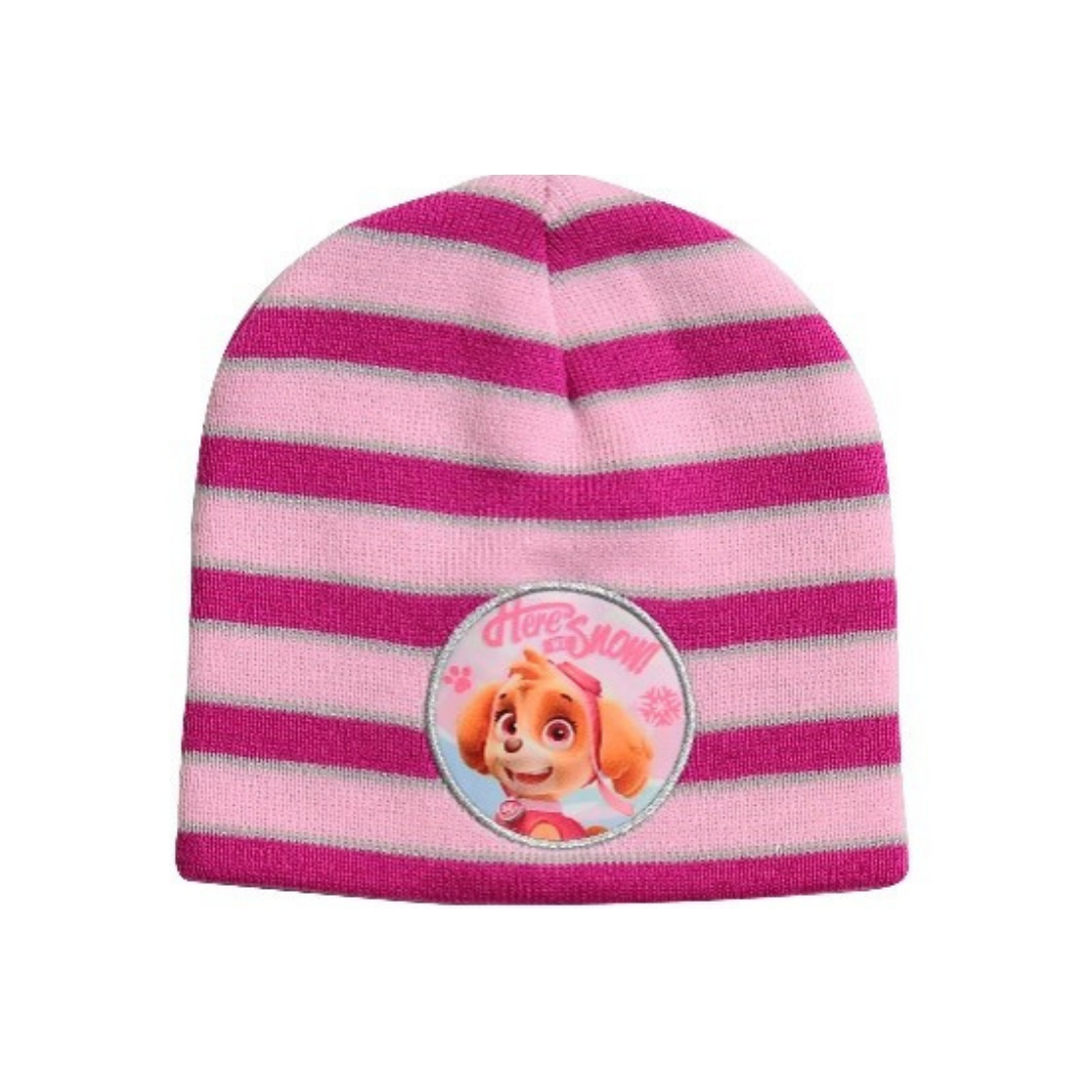 X - Paw Patrol vinterhue - Strikhue til børn - Onesize - Lyserød m. Skye