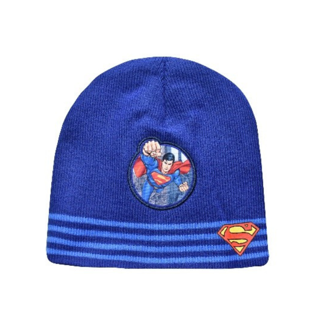 X - Superman vinterhue - Strikhue til børn - Onesize - Blå