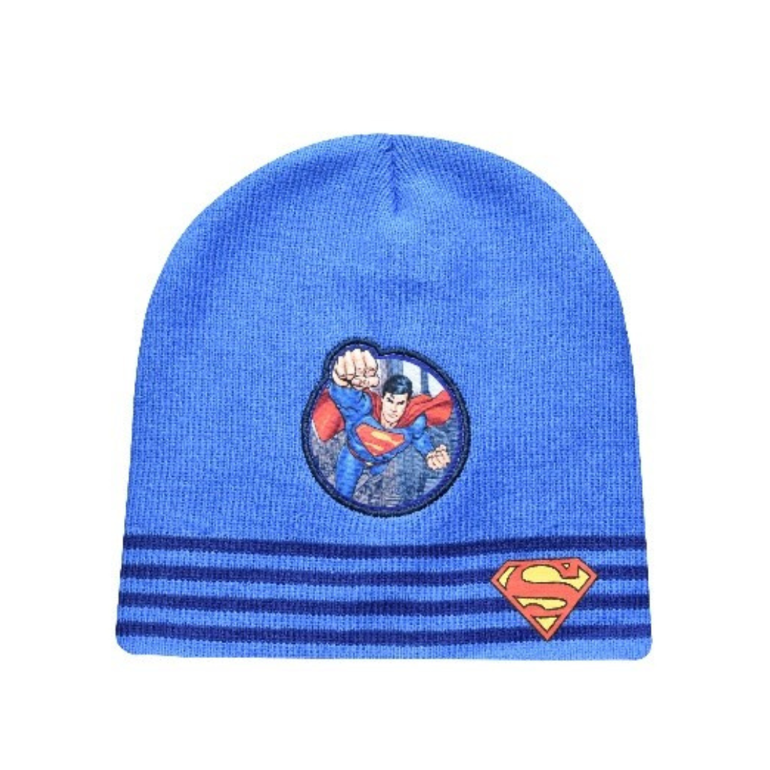 X - Superman vinterhue - Strikhue til børn - Onesize - Blå
