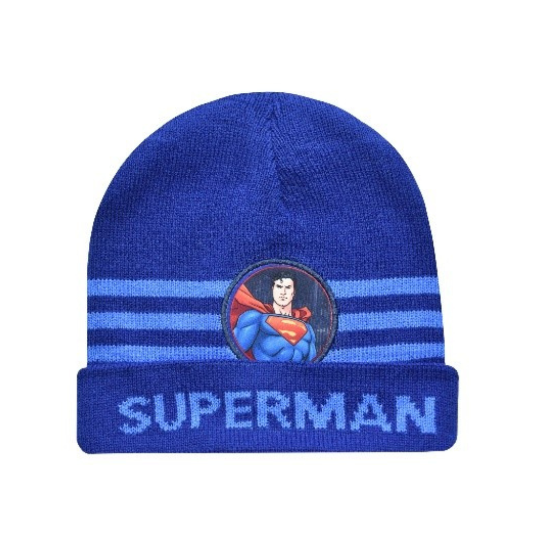 X - Superman vinterhue - Strikhue til børn - Onesize - Blå
