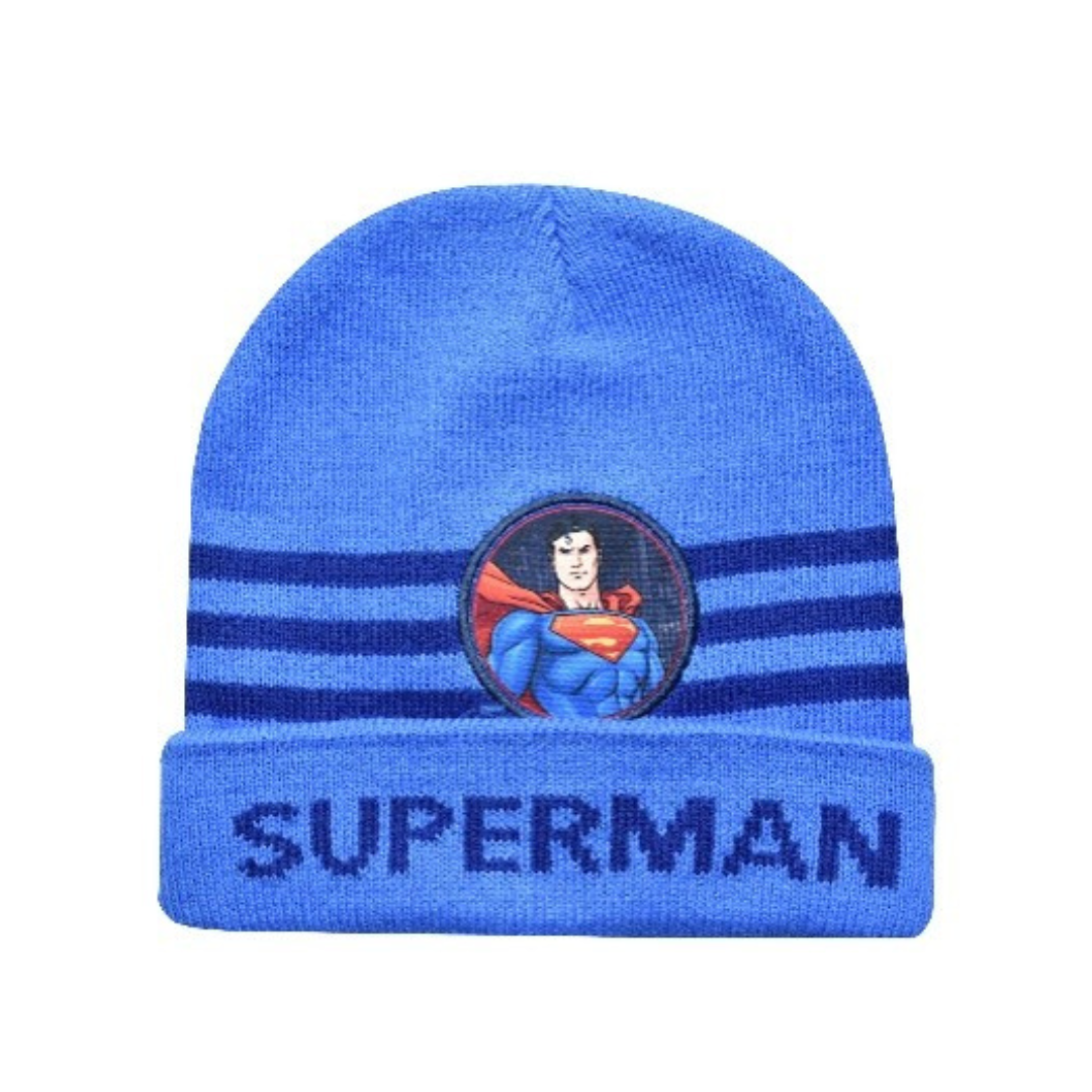 X - Superman vinterhue - Strikhue til børn - Onesize - Blå