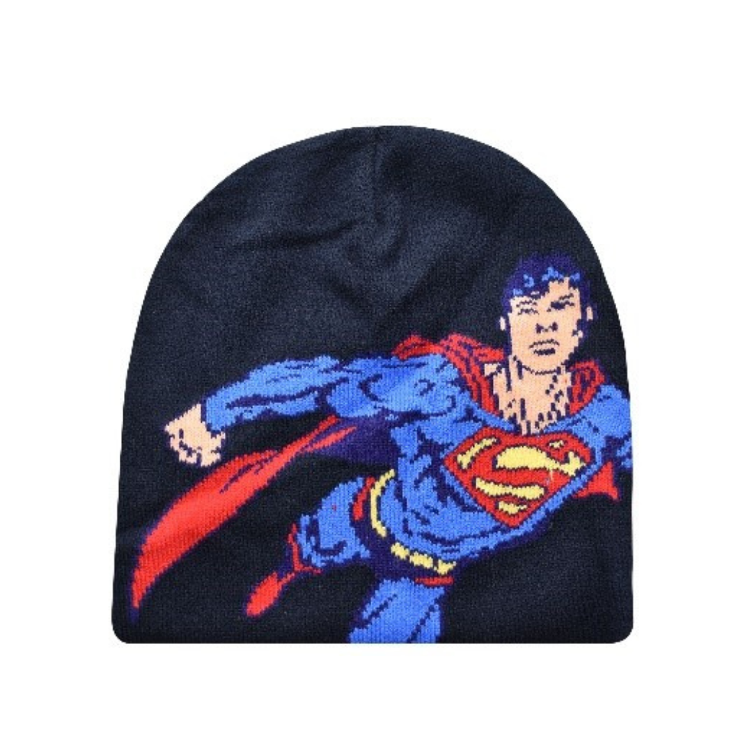 X - Superman vinterhue - Strikhue til børn - Onesize - Sort