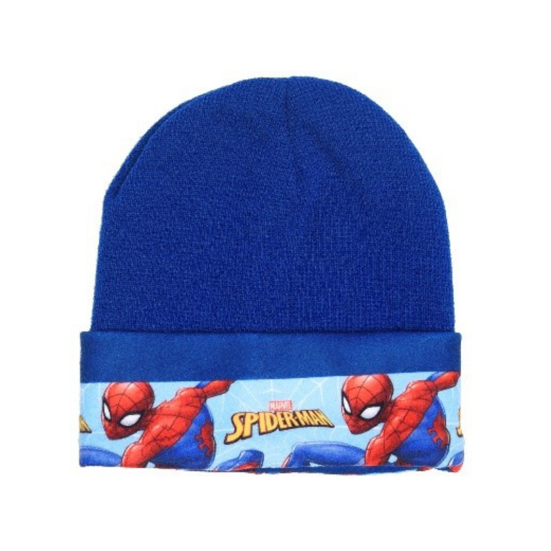 X - Spiderman vinterhue - Strikhue til børn - Onesize - Mørkeblå