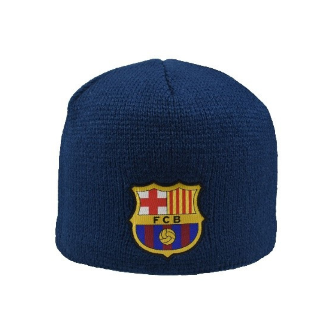 X - FC Barcelona strikhue - Onesize - Mørkeblå med logo
