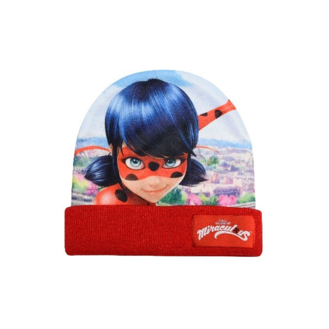 X - Miraculous Ladybug vinterhue - Strikhue til børn - Onesize - Rød