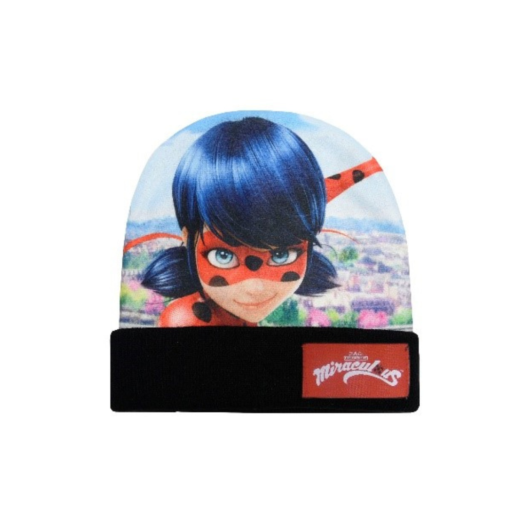 X - Miraculous Ladybug vinterhue - Strikhue til børn - Onesize - Sort