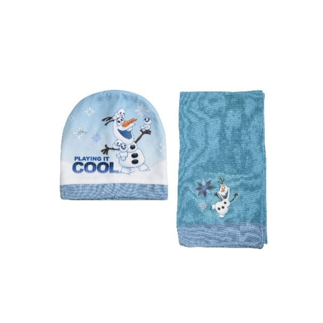 X - Frost Olaf vinterhue og halstørklæde - 2-pak - Onesize - Blå