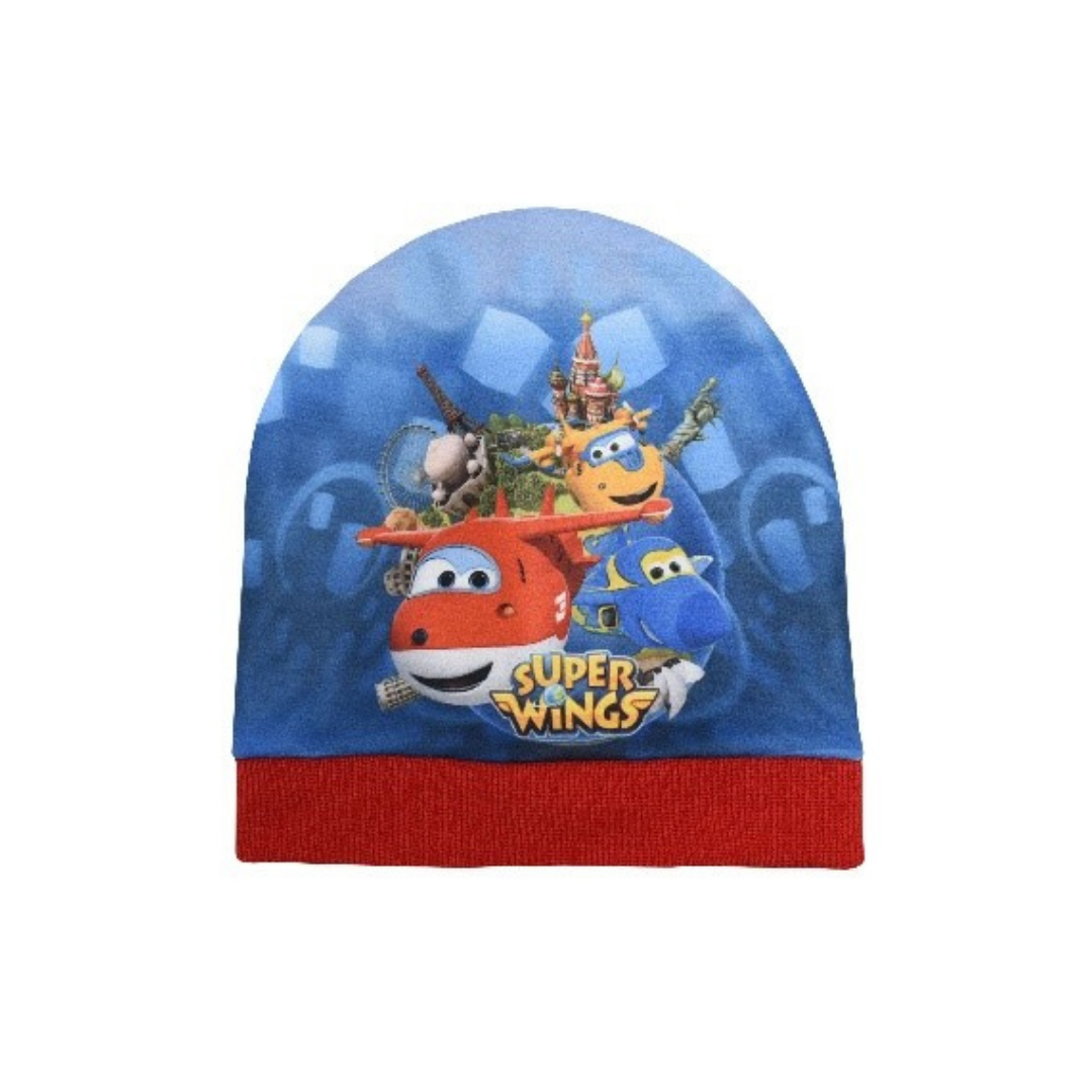 X - Super Wings vinterhue - Strikhue til børn - Onesize - Blå