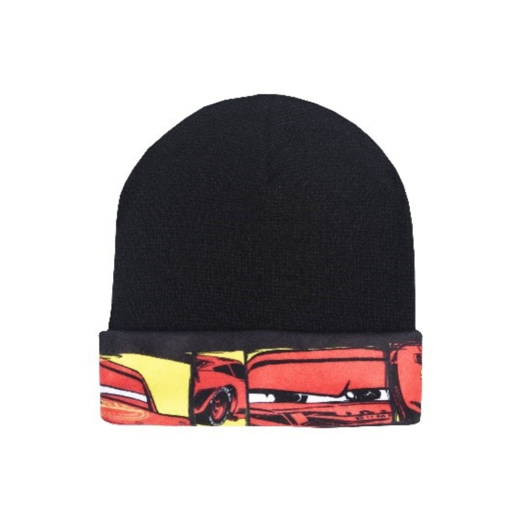 X - Cars Lynet McQueen vinterhue - Strikhue til børn - Onesize - Sort