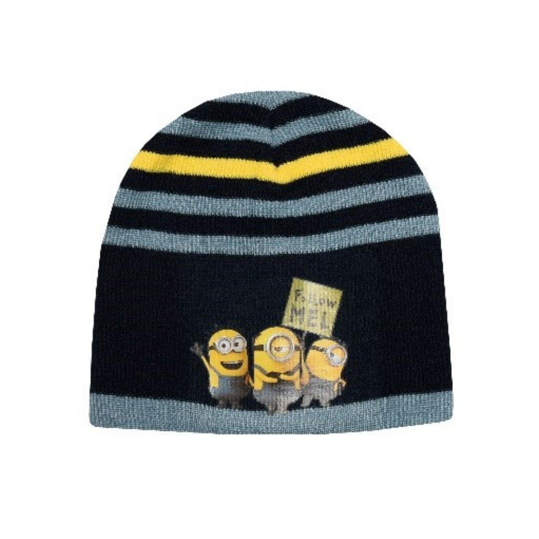 X - Minions vinterhue - Strikhue til børn - Onesize - Sort