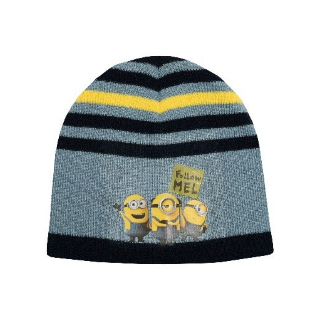 X - Minions vinterhue - Strikhue til børn - Onesize - Grå