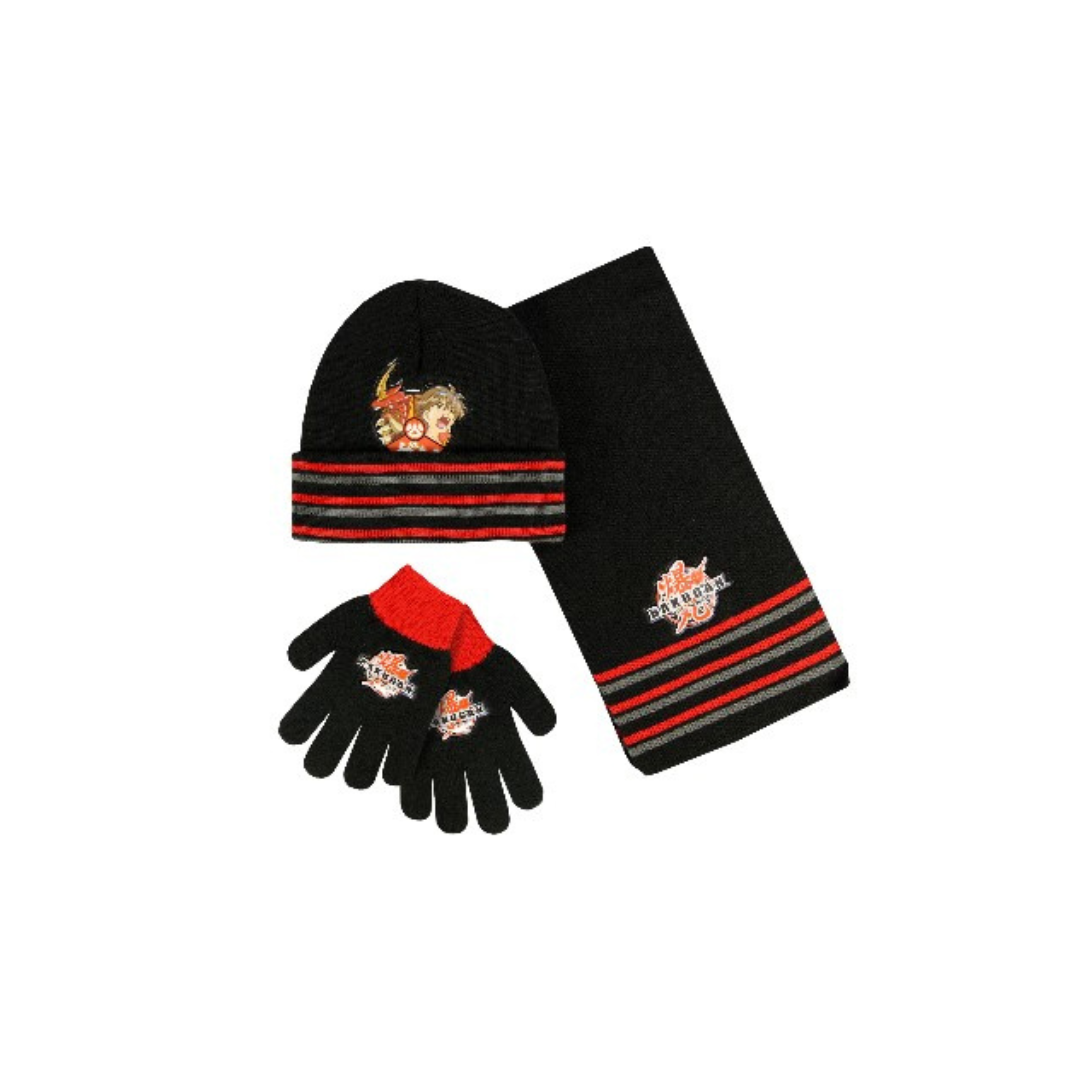 X - Bakugan hue, handsker og halstørklæde - 3-pak - Onesize - Sort