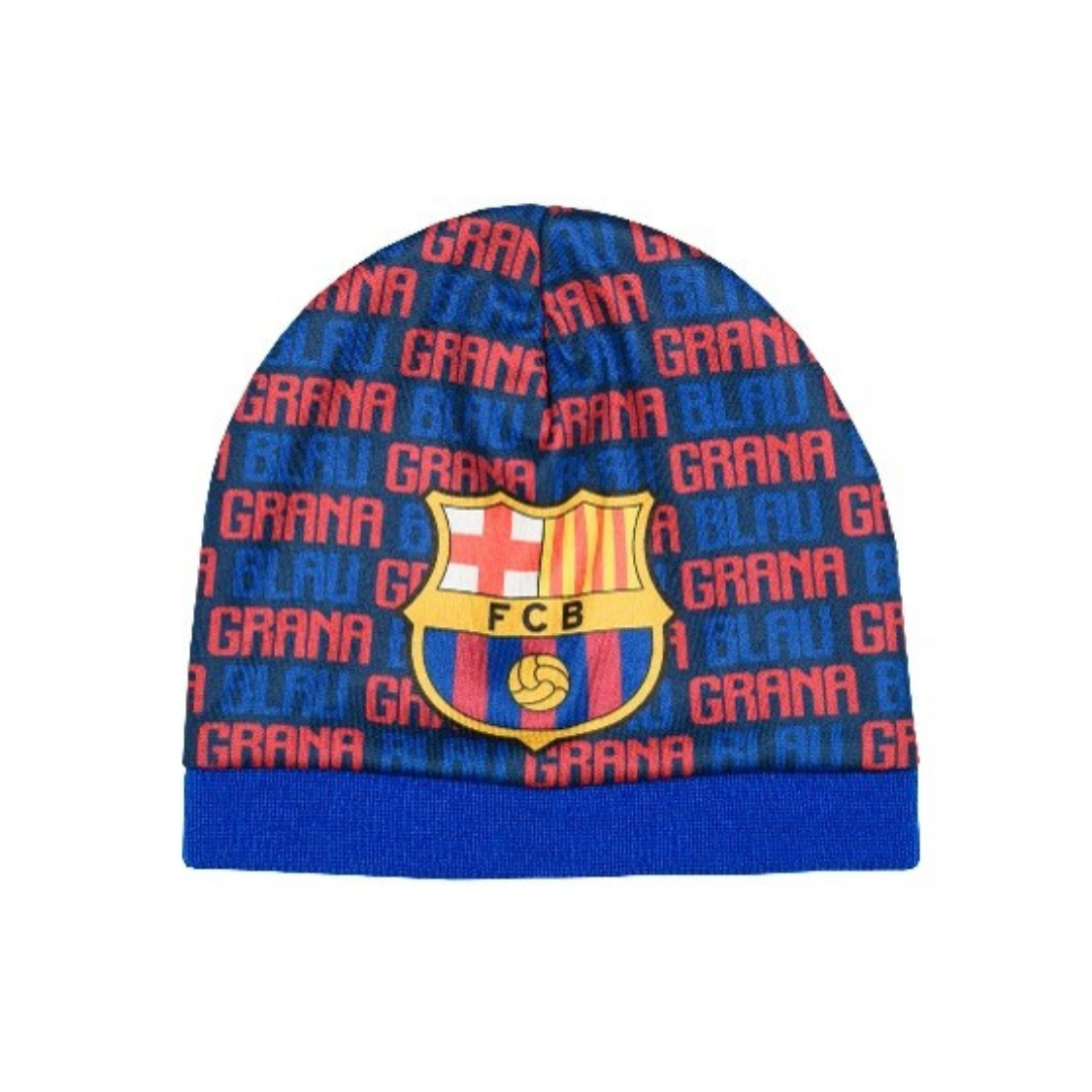 X - FC Barcelona strikhue - Børnehue - Onesize - Blå