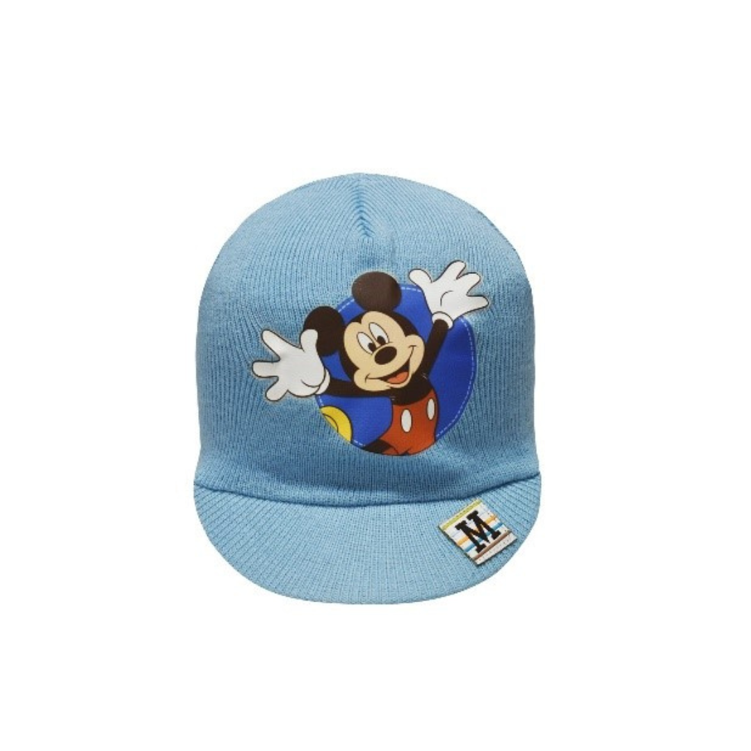X - Mickey strikket kasket - Børnehue - Onesize - Blå