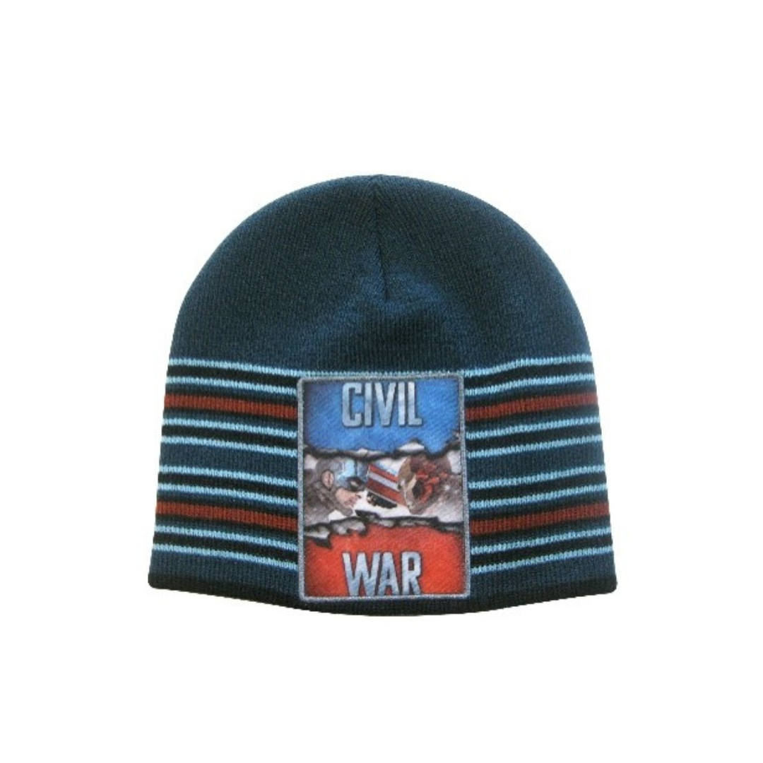 X - Captain America vinterhue - Strikhue til børn - Onesize - Grå