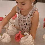 Natruba - Badedyr i naturgummi - Hvid svane - Stor