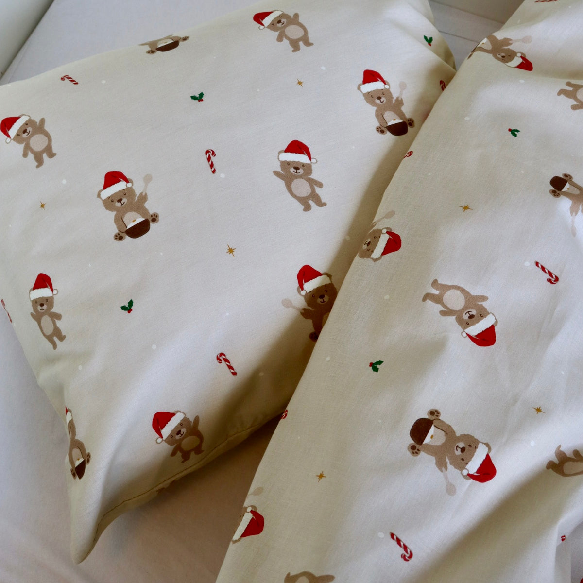 By Mats - Senior sengetøj - 100% Blødt bomuld - 140x200 cm - Christmas Teddy