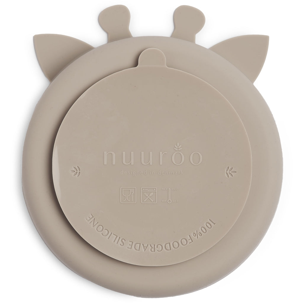 nuuroo - Ruminddelt silikone tallerken - 100% LFGB silikone - Cobblestone